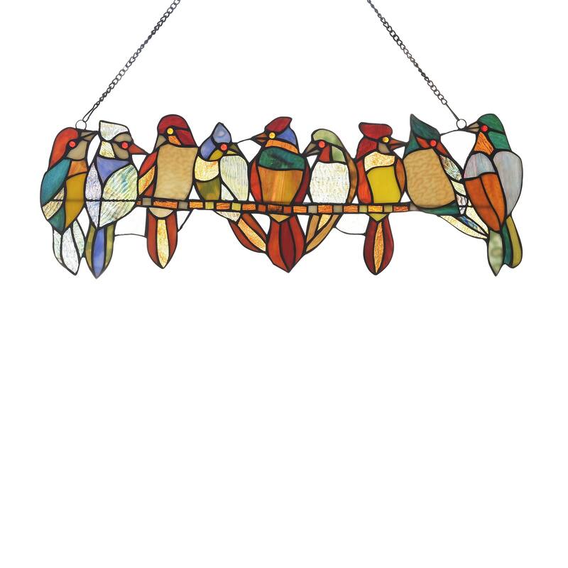 Gracewood Hollow Deffalah 146-piece Stained Glass Birds Window Suncatcher