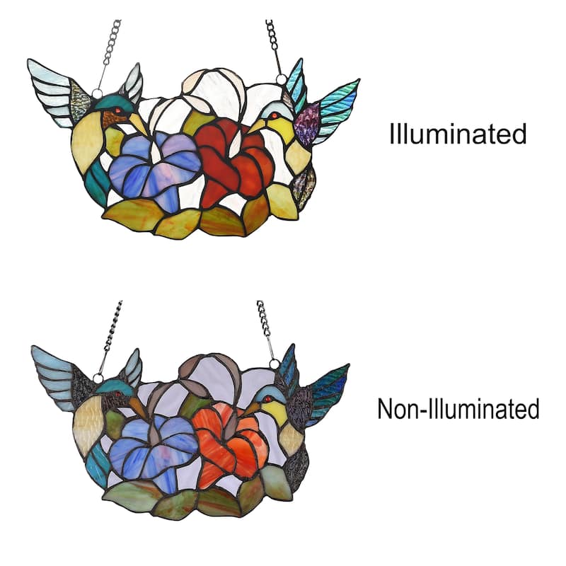 Gracewood Hollow Deffalah 72-piece Stained Glass Birds/Flowers Window Suncatcher