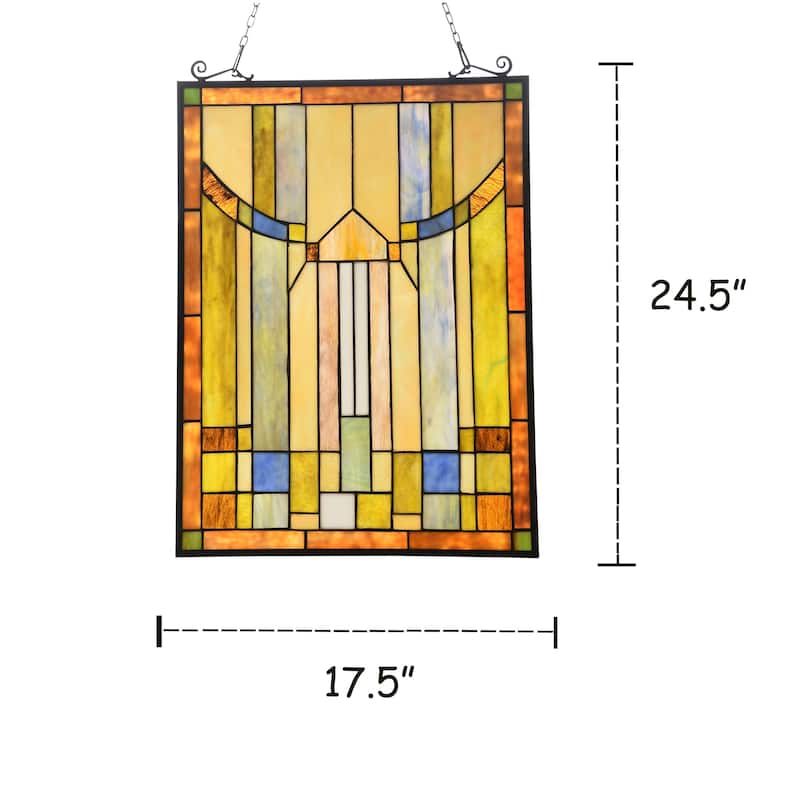Gracewood Hollow Haggar Mission-style Window Panel Suncatcher