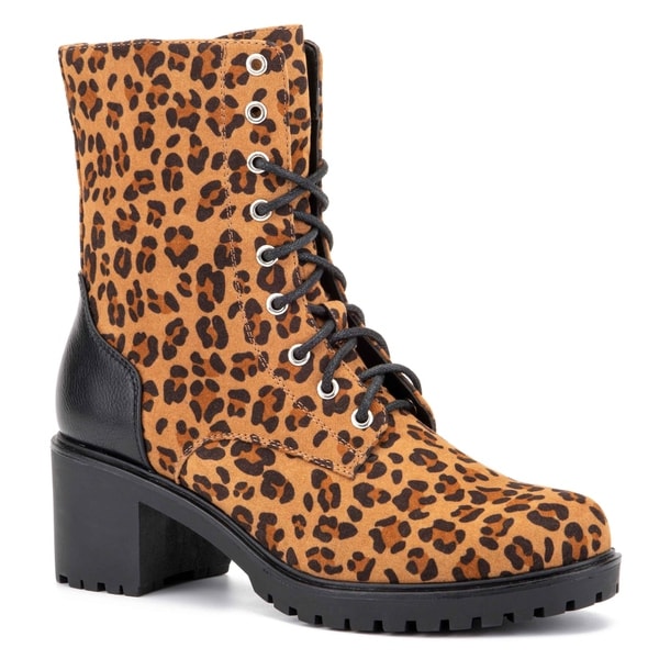 leopard combat boots