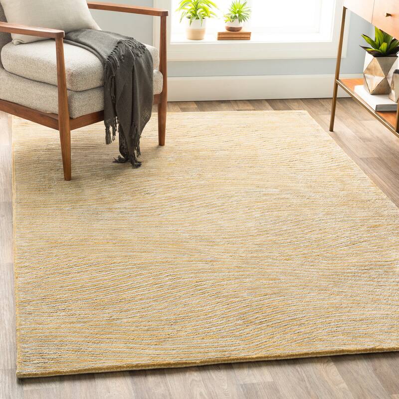 Bristow Handmade Modern Waves Viscose Area Rug