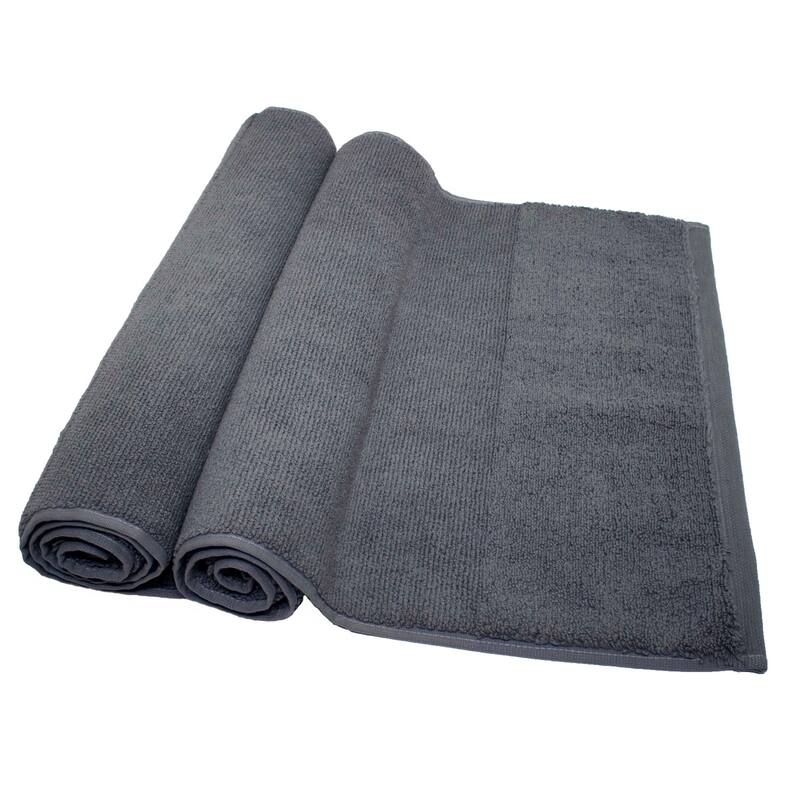 Porch & Den Meacham Turkish Cotton Bathmat Towel (Pack of 2) - Storm Grey