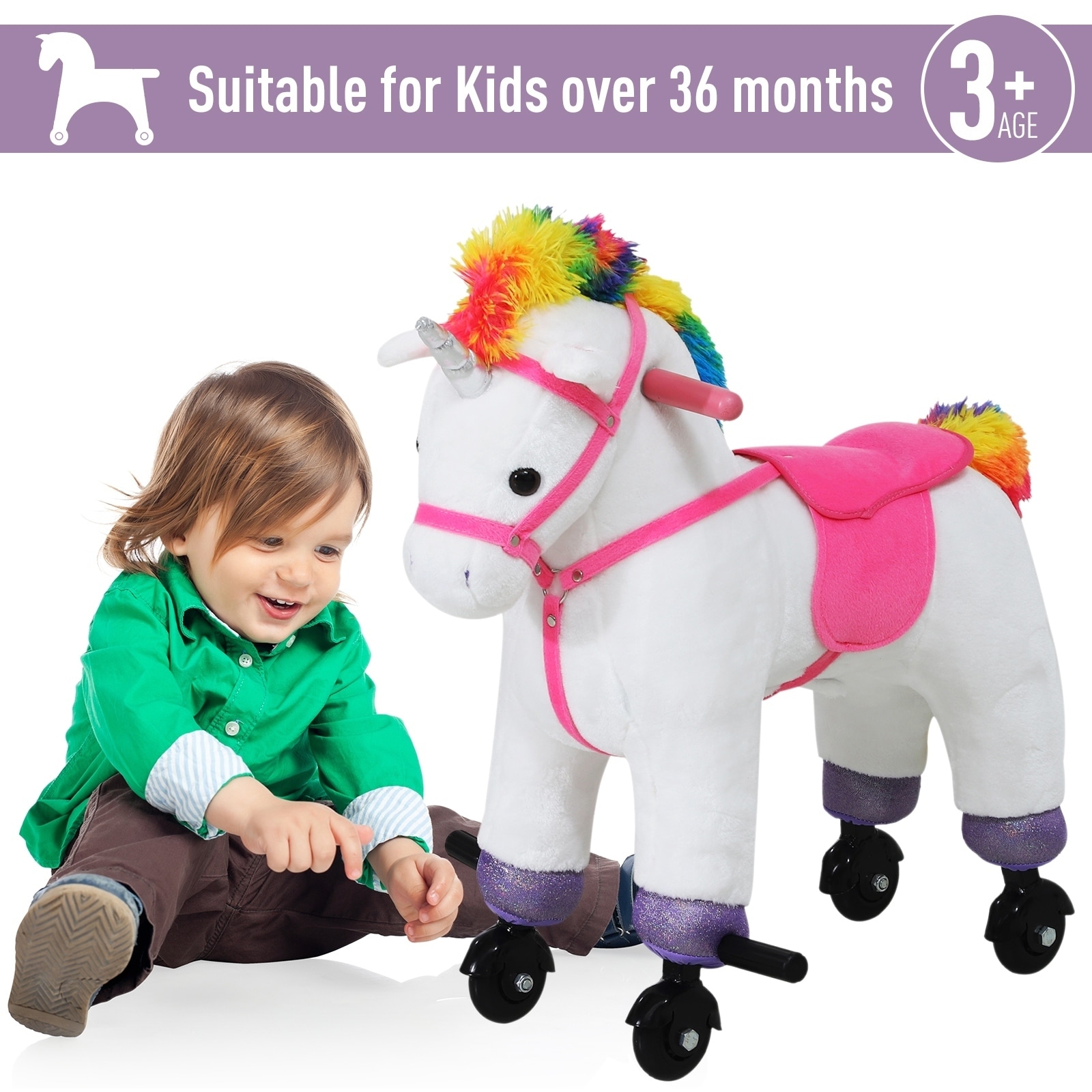 walking unicorn toy ride on
