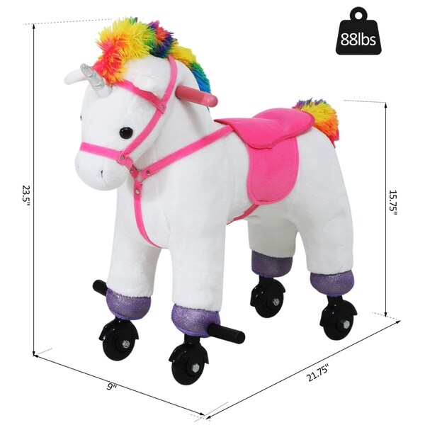 plush unicorn ride on
