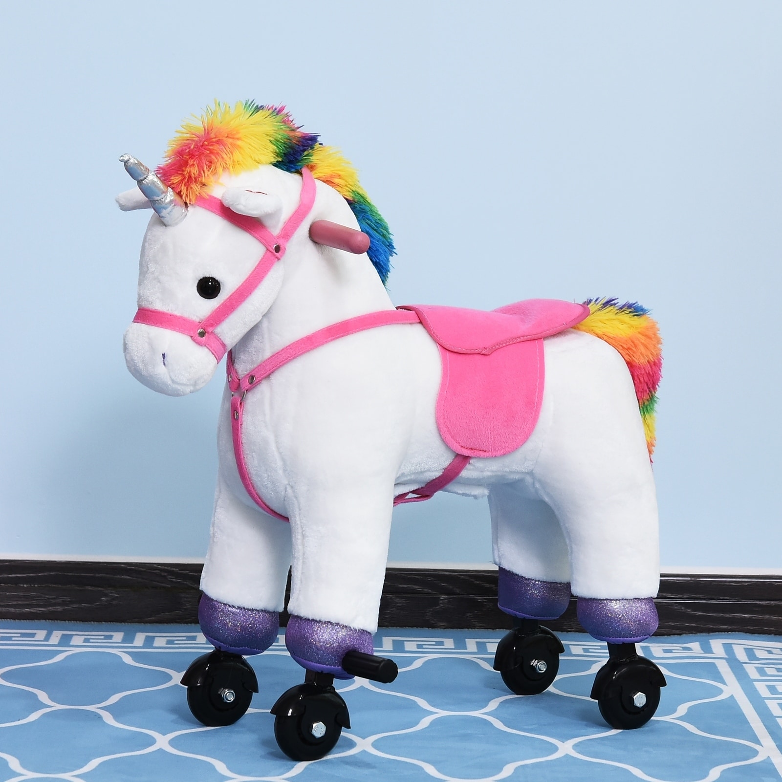 walking unicorn toy ride on
