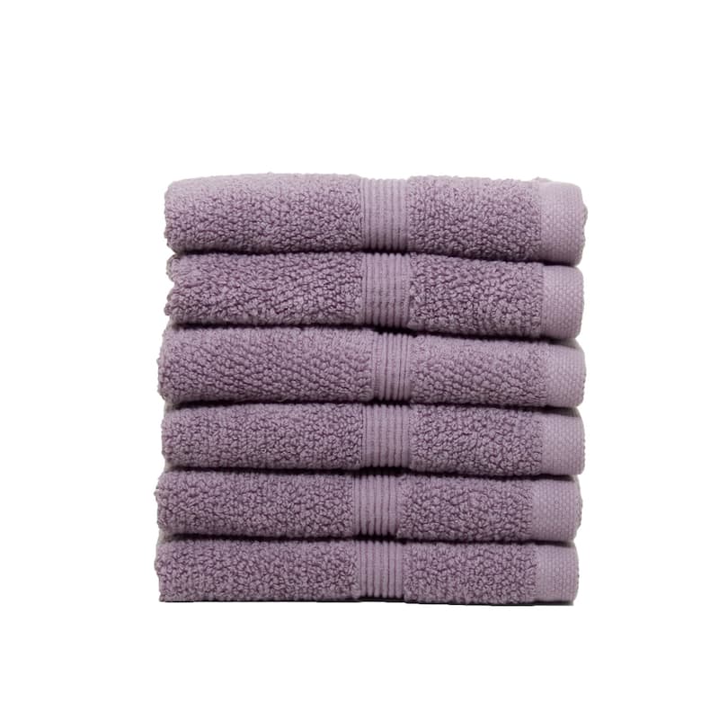 Porch & Den Meacham Turkish Cotton Washcloths Towel (Pack of 6) - Heather