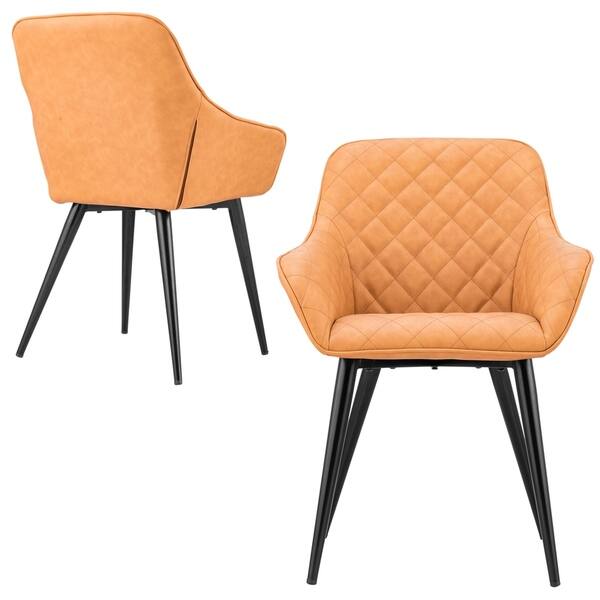 Shop Ovios Dining Chairs Accent Chair Set Of 2 Leather Kitchen