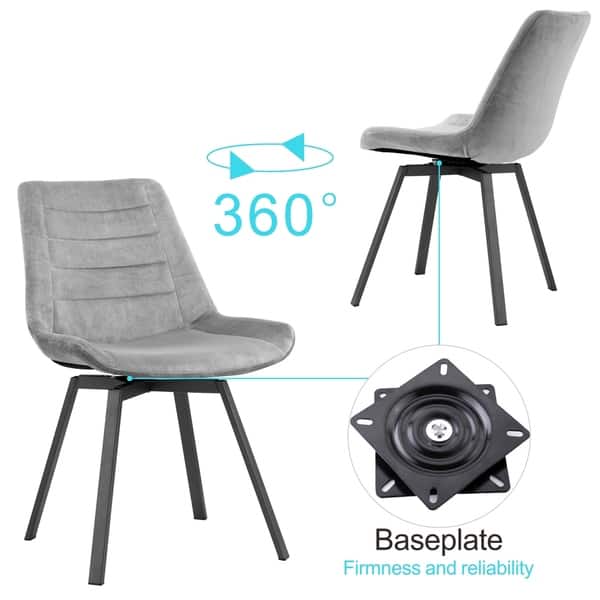 Shop Ovios Dining Chairs Velvet Accent Chair Set Of 2 Swivel