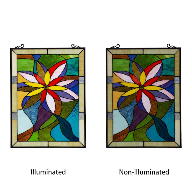 Gracewood Hollow Mudimbe Floral Stained Glass Window Panel Suncatcher