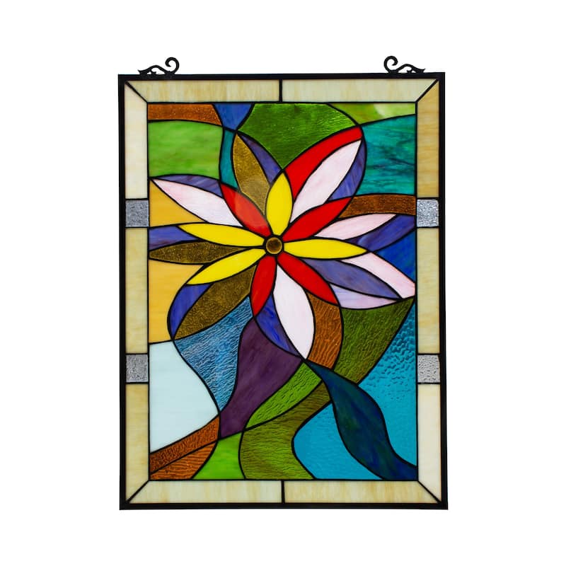 Gracewood Hollow Mudimbe Floral Stained Glass Window Panel Suncatcher