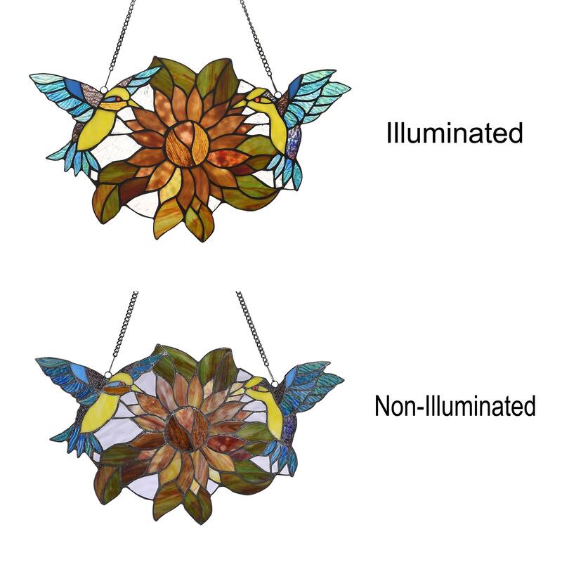 Gracewood Hollow Bolamba Stained Glass Birds/Flowers Window Suncatcher