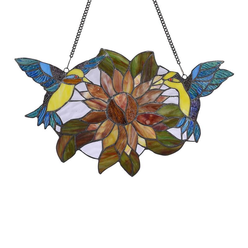 Gracewood Hollow Bolamba Stained Glass Birds/Flowers Window Suncatcher
