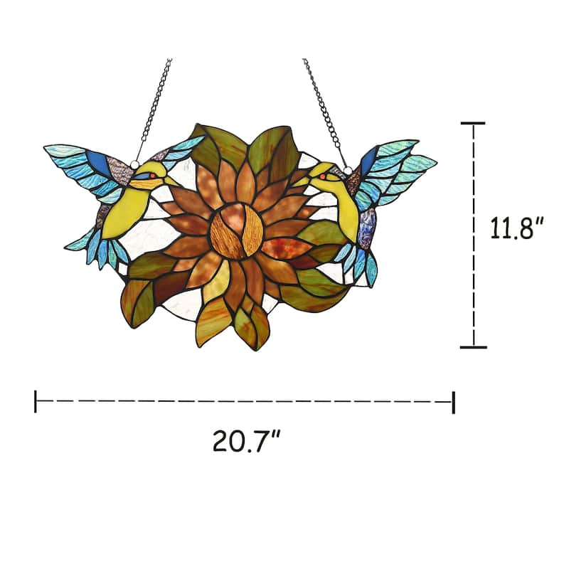 Gracewood Hollow Bolamba Stained Glass Birds/Flowers Window Suncatcher