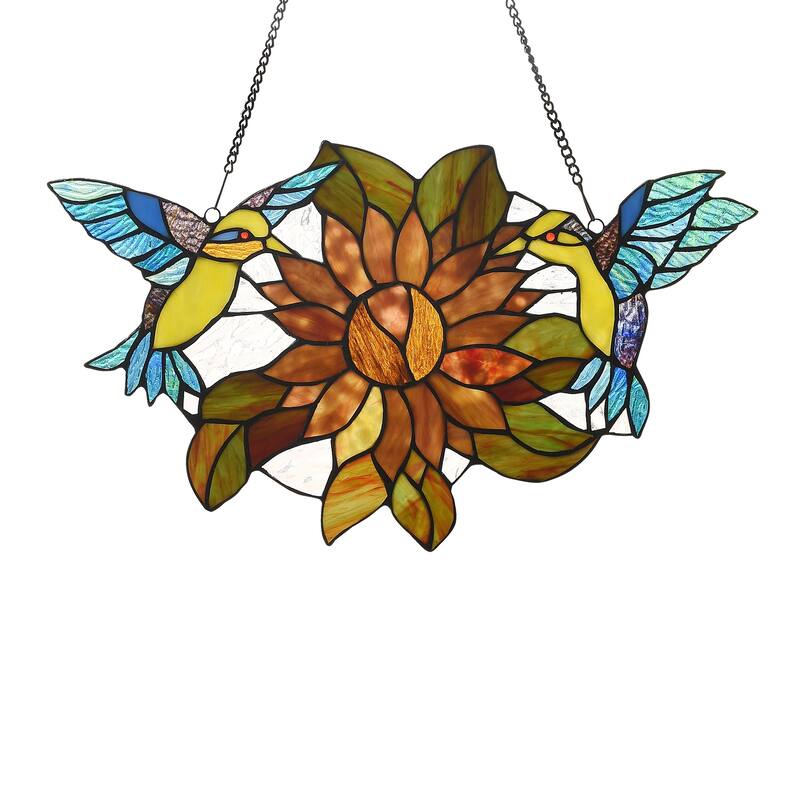 Gracewood Hollow Bolamba Stained Glass Birds/Flowers Window Suncatcher