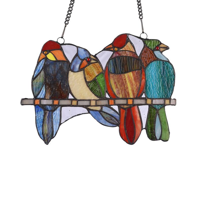Gracewood Hollow Deffalah 73-piece Stained Glass Birds Window Suncatcher