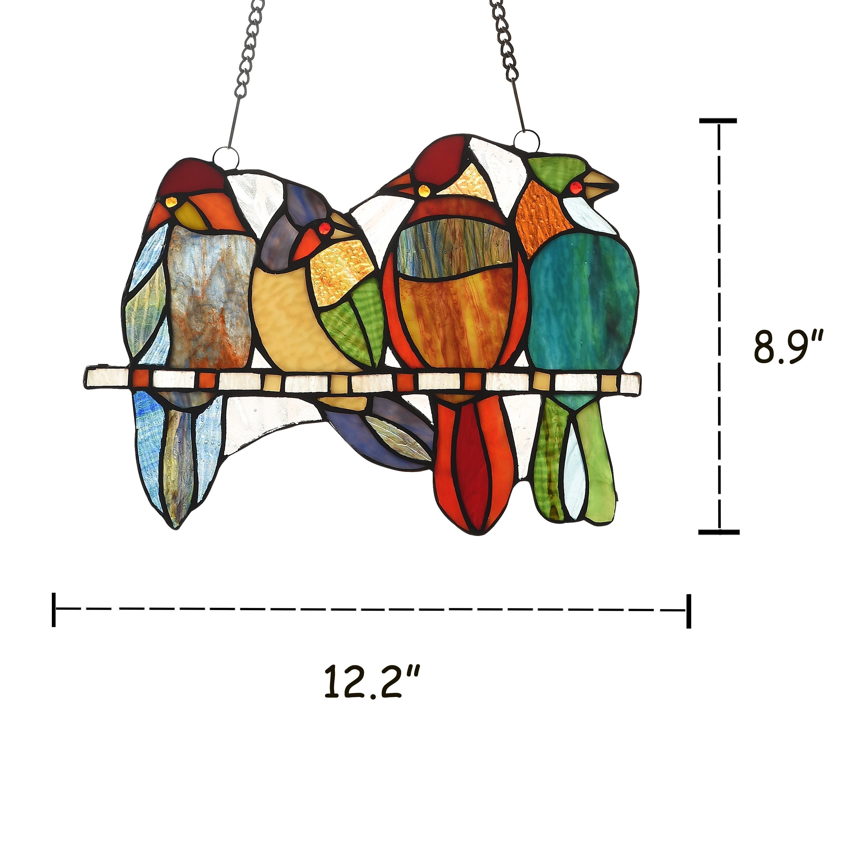 Gracewood Hollow Deffalah 73 Piece Stained Glass Birds Window Suncatcher Overstock