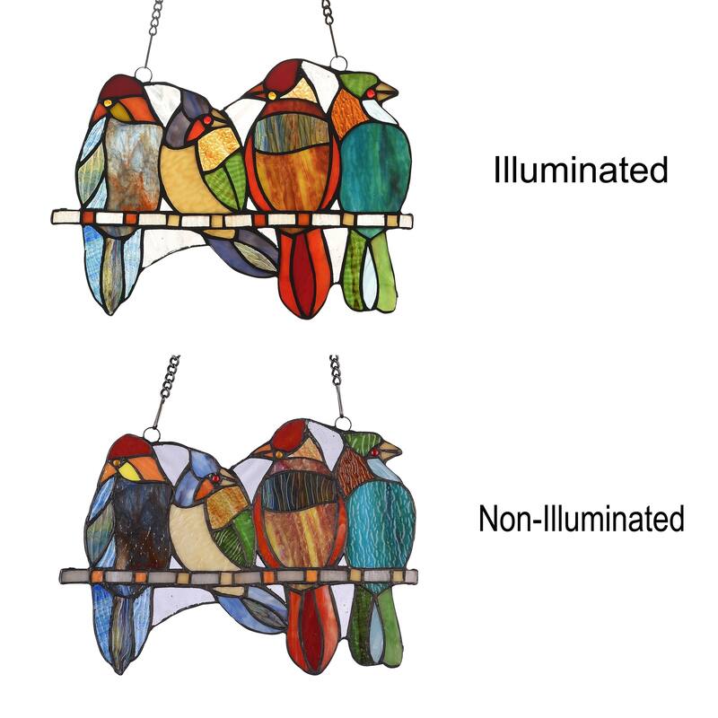 Gracewood Hollow Deffalah 73-piece Stained Glass Birds Window Suncatcher