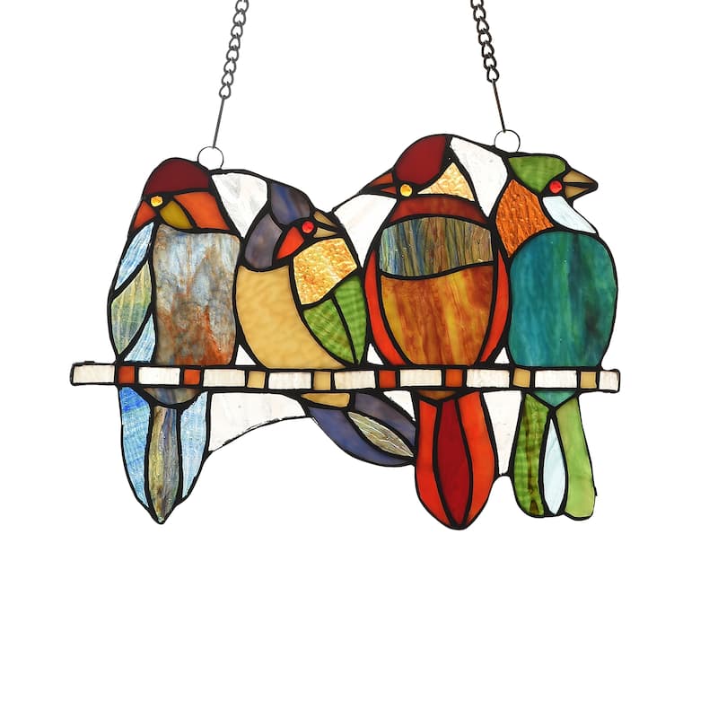 Gracewood Hollow Deffalah 73-piece Stained Glass Birds Window Suncatcher