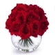 preview thumbnail 8 of 7, Enova Home Artificial 21 Heads Silk Roses Fake Flowers Arrangement in Round Clear Glass Vase with Faux Water for Home Decoration