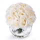 preview thumbnail 2 of 7, Enova Home Artificial 21 Heads Silk Roses Fake Flowers Arrangement in Round Clear Glass Vase with Faux Water for Home Decoration
