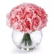 preview thumbnail 6 of 7, Enova Home Artificial 21 Heads Silk Roses Fake Flowers Arrangement in Round Clear Glass Vase with Faux Water for Home Decoration