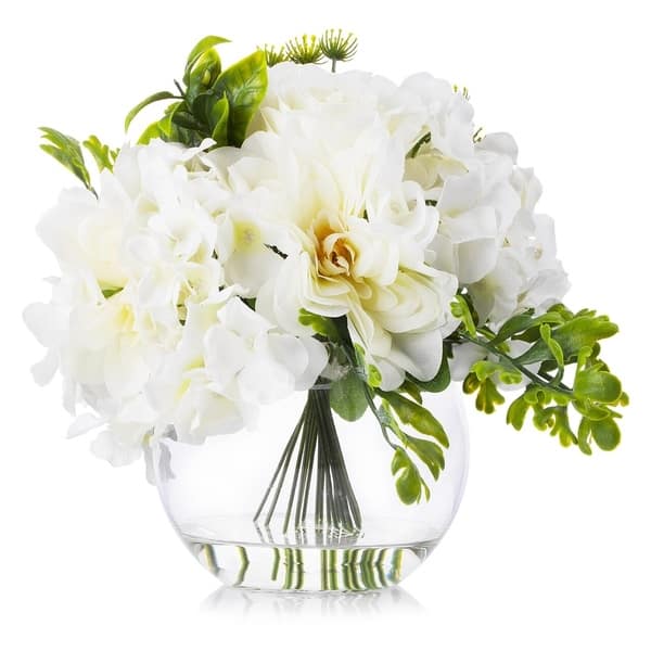 Shop Enova Home Cream Hydrangea Rose And Peony Mixed Silk Flower