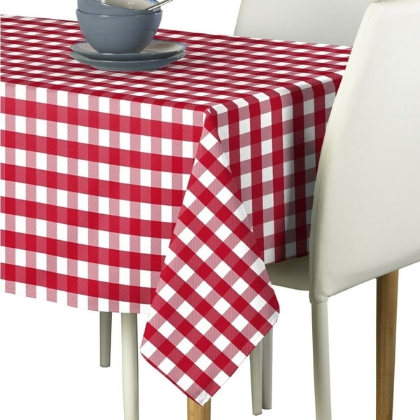 Polyester Picnic Check Signature Tablecloth 54" x 54" Red
