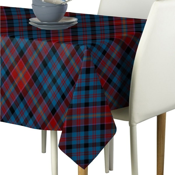 Polyester Winter Blue Plaid Signature Tablecloth 60" x 120"
