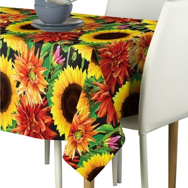 Polyester Sunflower Garden Signature Tablecloth 60" x 104"
