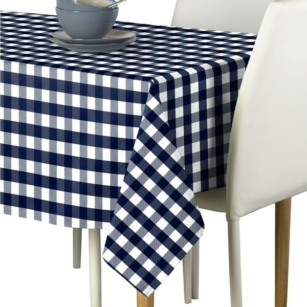 Polyester Picnic Check Signature Tablecloth 60" x 120" Navy