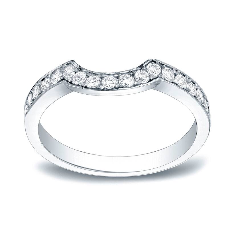 Auriya 1/3ctw Curved Diamond Wedding Band 14k Gold - White - 8