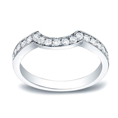 Auriya 1/3ctw Curved Diamond Wedding Band 14k Gold