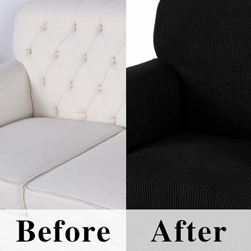 Enova Home High Stretch Loveseat Cover 1 Piece Couch Covers, Lounge Covers for 2 Cushion Couch - N/A