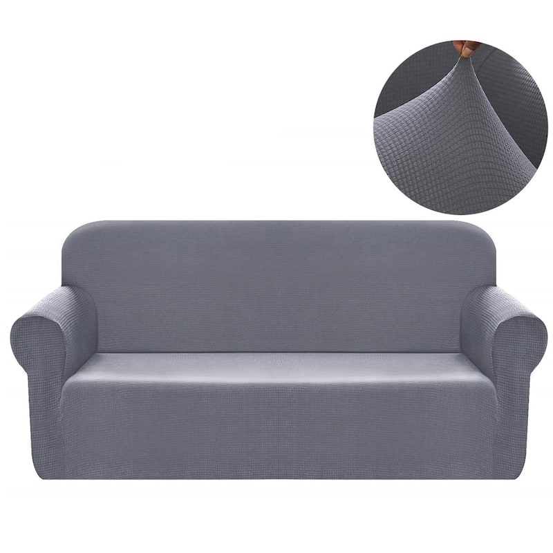 Enova Home High Stretch Loveseat Cover 1 Piece Couch Covers, Lounge Covers for 2 Cushion Couch - N/A