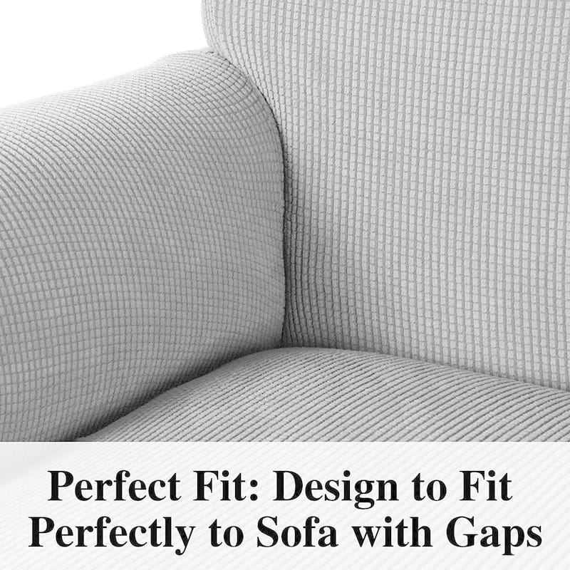 Enova Home High Stretch Loveseat Cover 1 Piece Couch Covers, Lounge Covers for 2 Cushion Couch - N/A