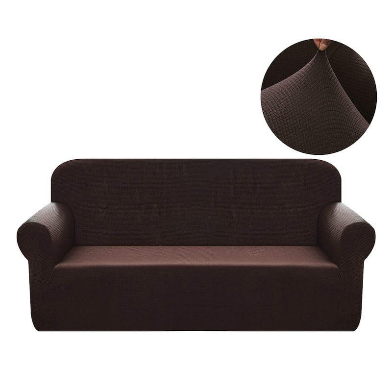 Enova Home High Stretch Loveseat Cover 1 Piece Couch Covers, Lounge Covers for 2 Cushion Couch - N/A
