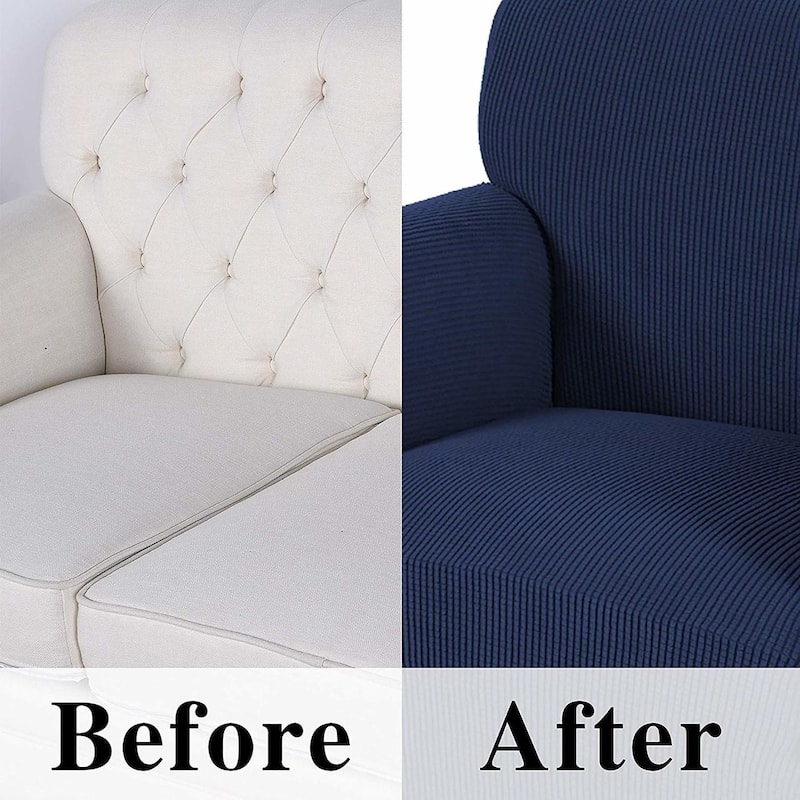 Enova Home High Stretch Loveseat Cover 1 Piece Couch Covers, Lounge Covers for 2 Cushion Couch - N/A