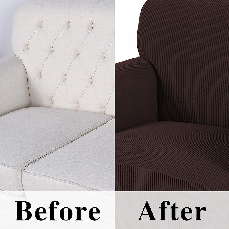 Enova Home High Stretch Loveseat Cover 1 Piece Couch Covers, Lounge Covers for 2 Cushion Couch - N/A