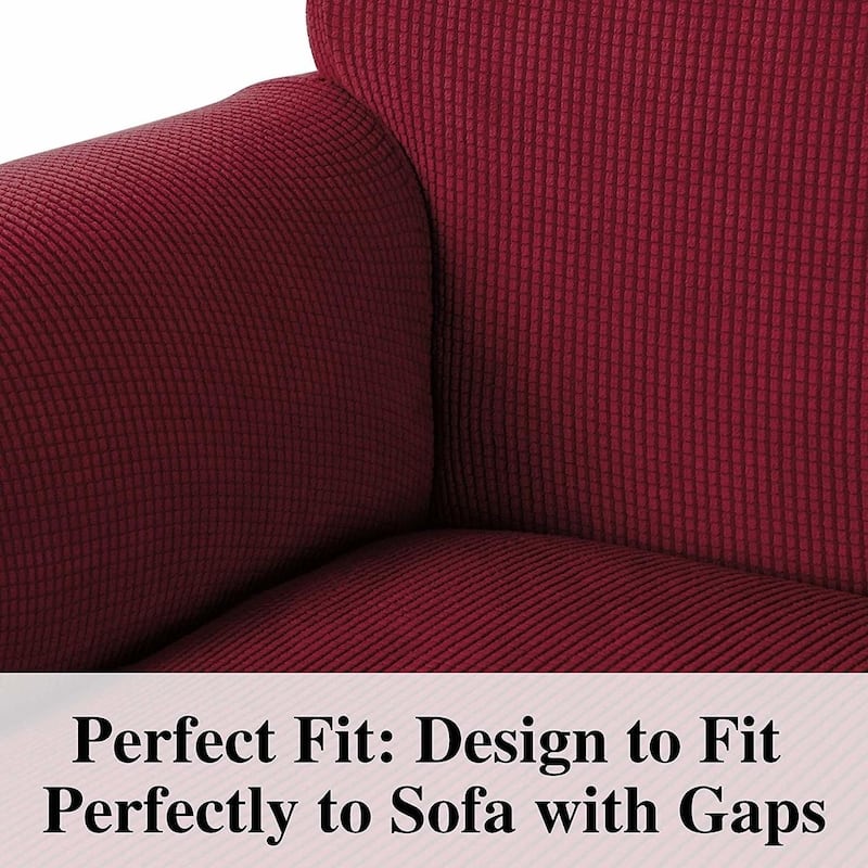 Enova Home High Stretch Loveseat Cover 1 Piece Couch Covers, Lounge Covers for 2 Cushion Couch - N/A