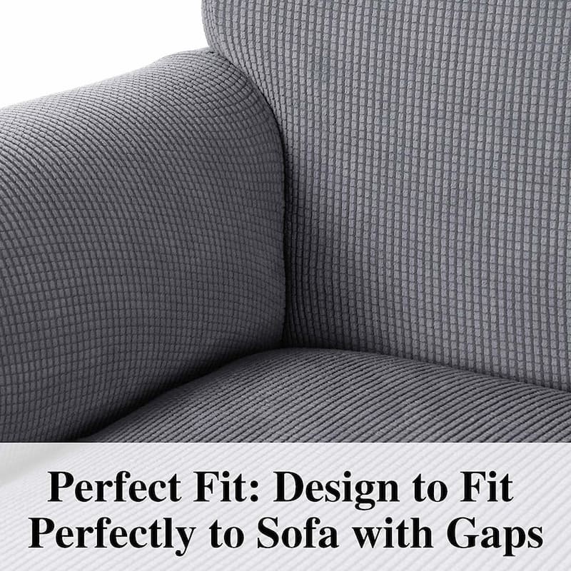 Enova Home High Stretch Loveseat Cover 1 Piece Couch Covers, Lounge Covers for 2 Cushion Couch - N/A
