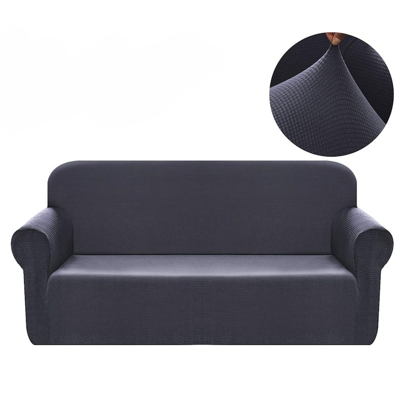 Enova Home High Stretch Loveseat Cover 1 Piece Couch Covers, Lounge Covers for 2 Cushion Couch - N/A