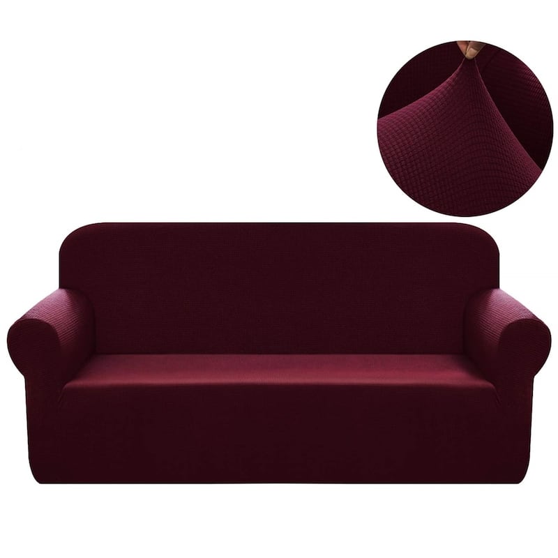 Enova Home High Stretch Loveseat Cover 1 Piece Couch Covers, Lounge Covers for 2 Cushion Couch - N/A