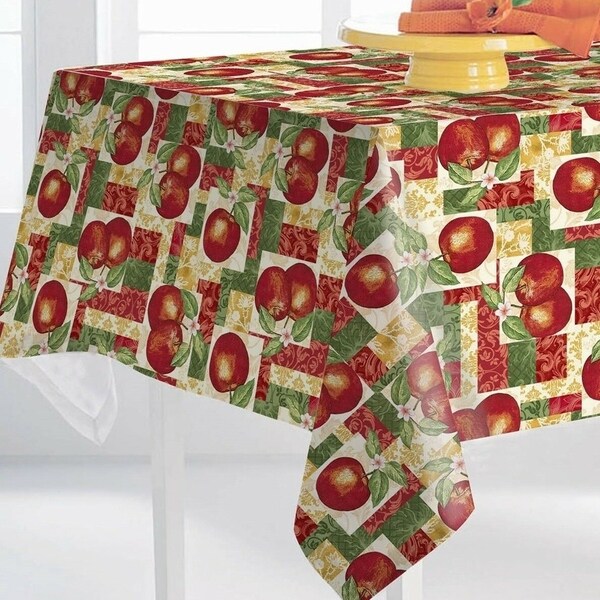 Polyester Outdoor or Indoor Tablecloth 60" X 84" Apples