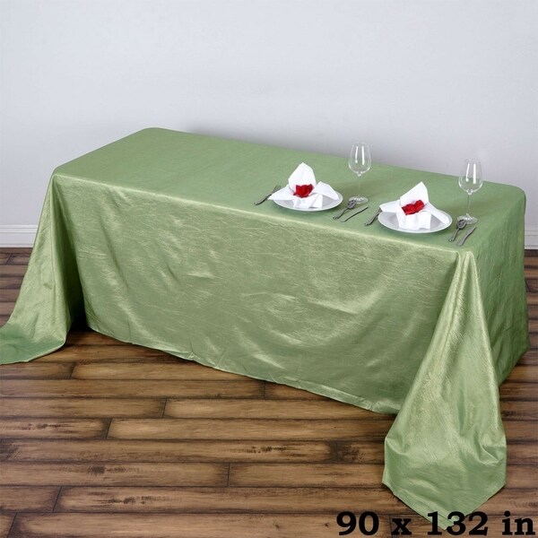 Crinkle Taffeta Rectangle Tablecloth 90" x 132" Apple Green