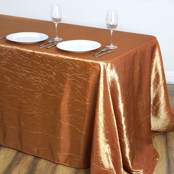 Crinkle Taffeta Rectangle Tablecloth 90" x 132" Gold