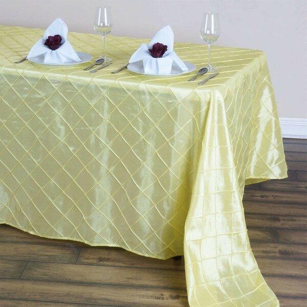 Pintuck Rectangle Tablecloth 90" x 132" Yellow