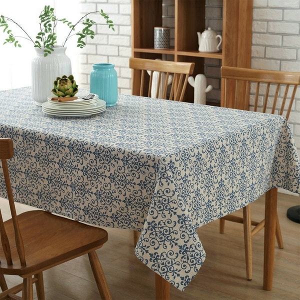 Cotton and Linen China Pattern Tablecloth 54" x 80"