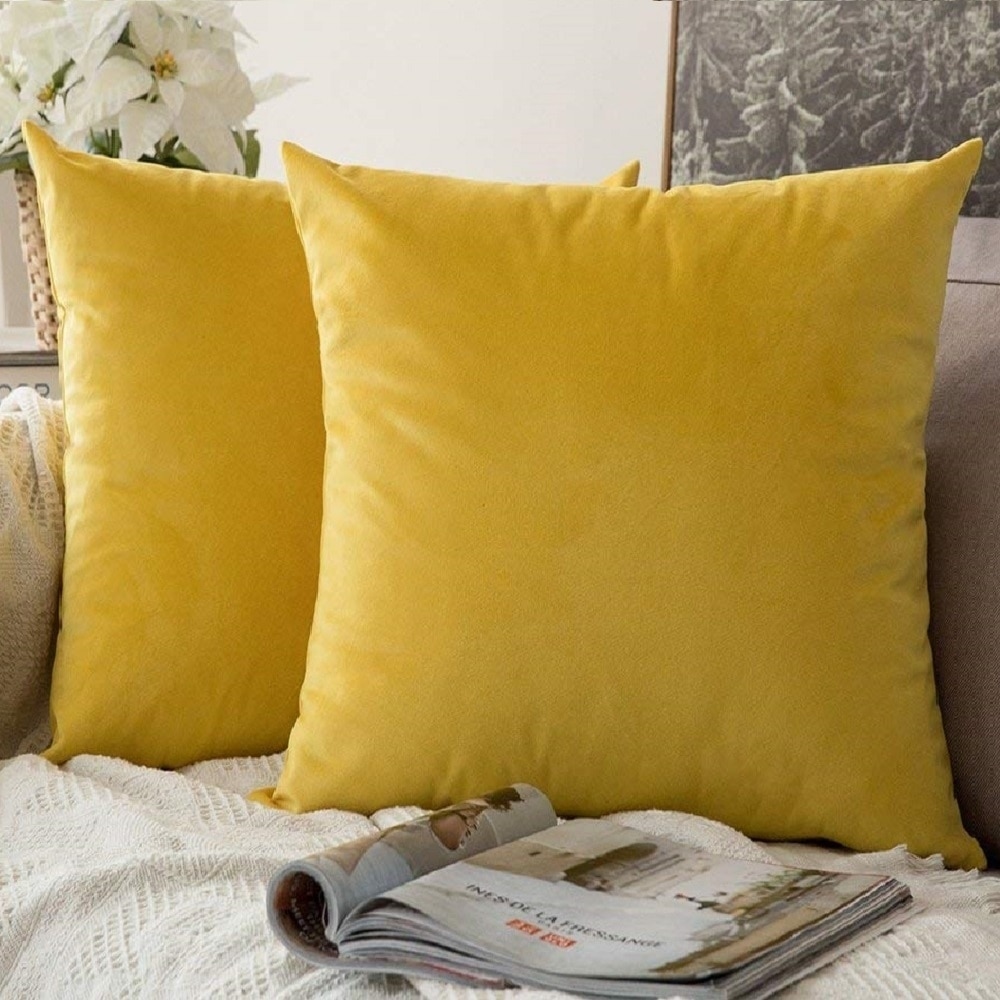 yellow decorative throw pillows