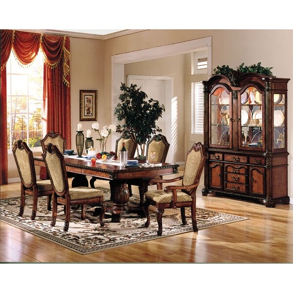 acme chateau de ville dining table with double pedestal cherry