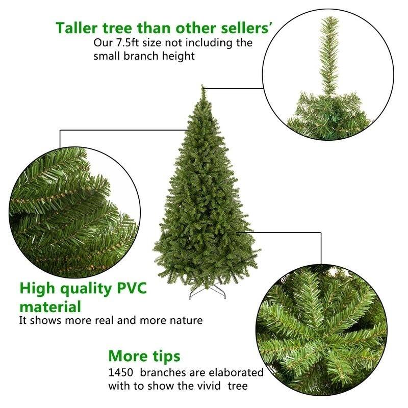 Premium Spruce 1450-branch Hinged 7.5-foot Artificial Christmas Tree